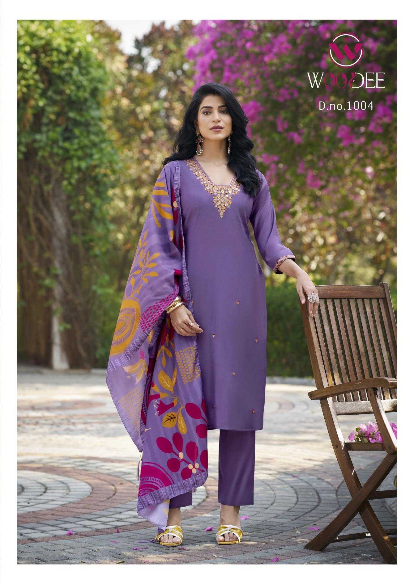 Ynf Heavy Roman Silk RIN190 WOODEE-MIRALEE Setwise Collections Wholesale Kurtis Catalogs Manufacturer