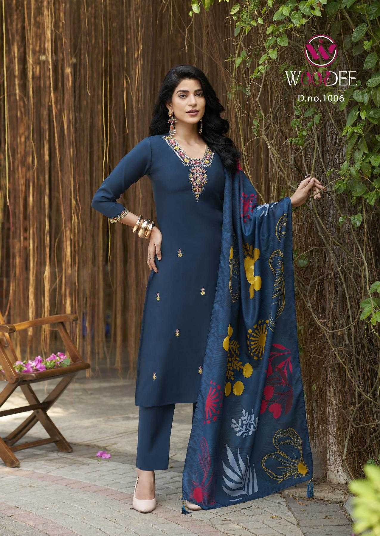 Ynf Heavy Roman Silk RIN190 WOODEE-MIRALEE Setwise Collections Wholesale Kurtis Catalogs Manufacturer