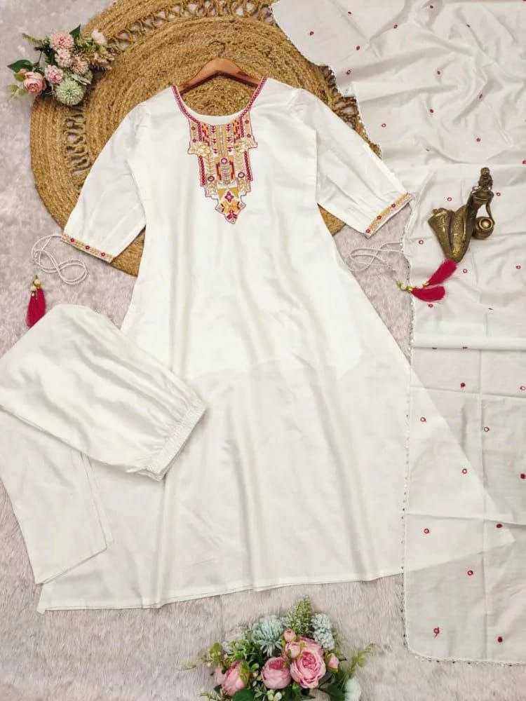Ynf Heavy Roman Silk RIN193 LOOK Suits & Dresses Wholesale Embroidery Suits Ladies Salwar Suits White Salwar Suit Manufacturer