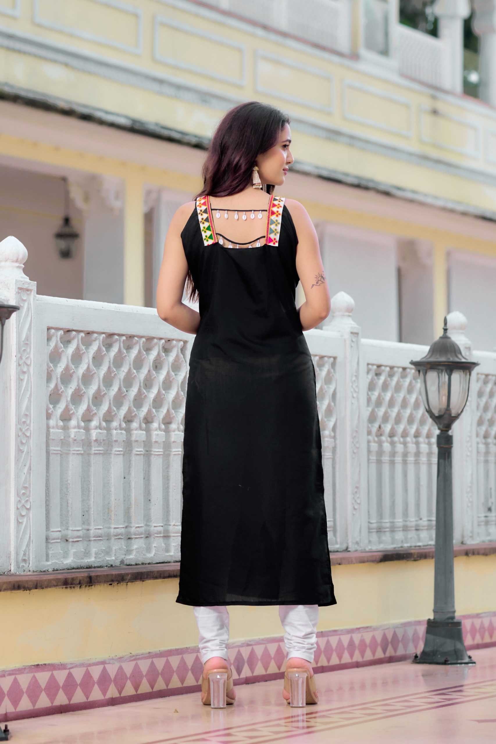 Ynf Heavy Roman Silk RIN218 1072 Kurti Wholesale Mirror Work Kurti Sleeveless Kurtis Manufacturer