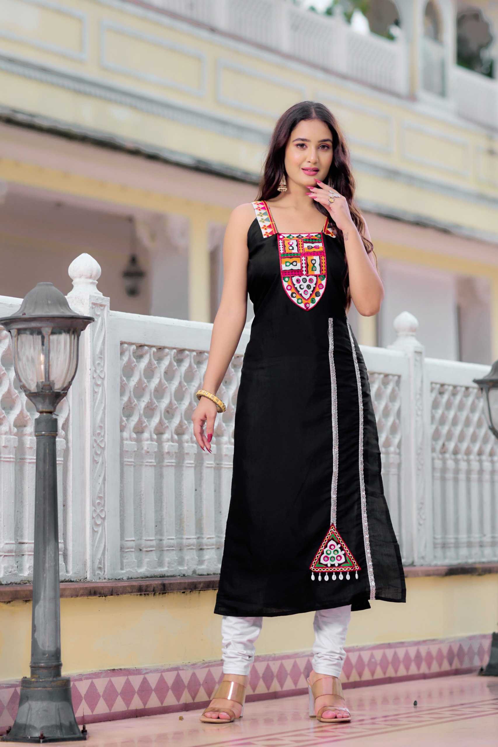 Ynf Heavy Roman Silk RIN218 1072 Kurti Wholesale Mirror Work Kurti Sleeveless Kurtis Manufacturer