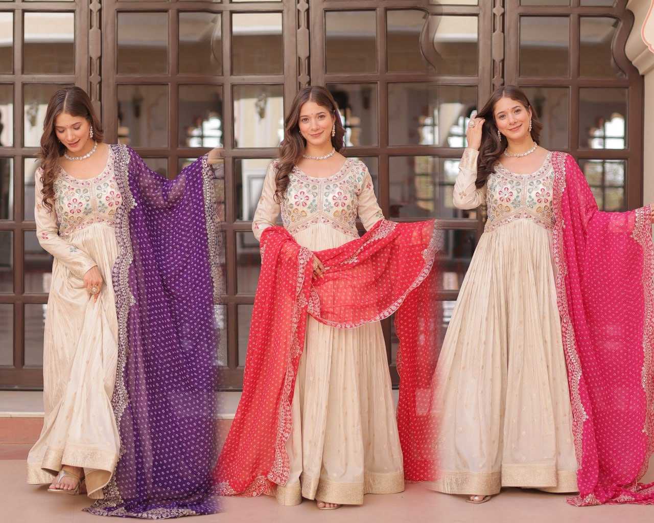 Ynf Jacquard KESH491 9249 Gowns Wedding Collections Festive Collections Wholesale Printed Gowns Embroidered Gown Gown With Dupatta Manufacturer