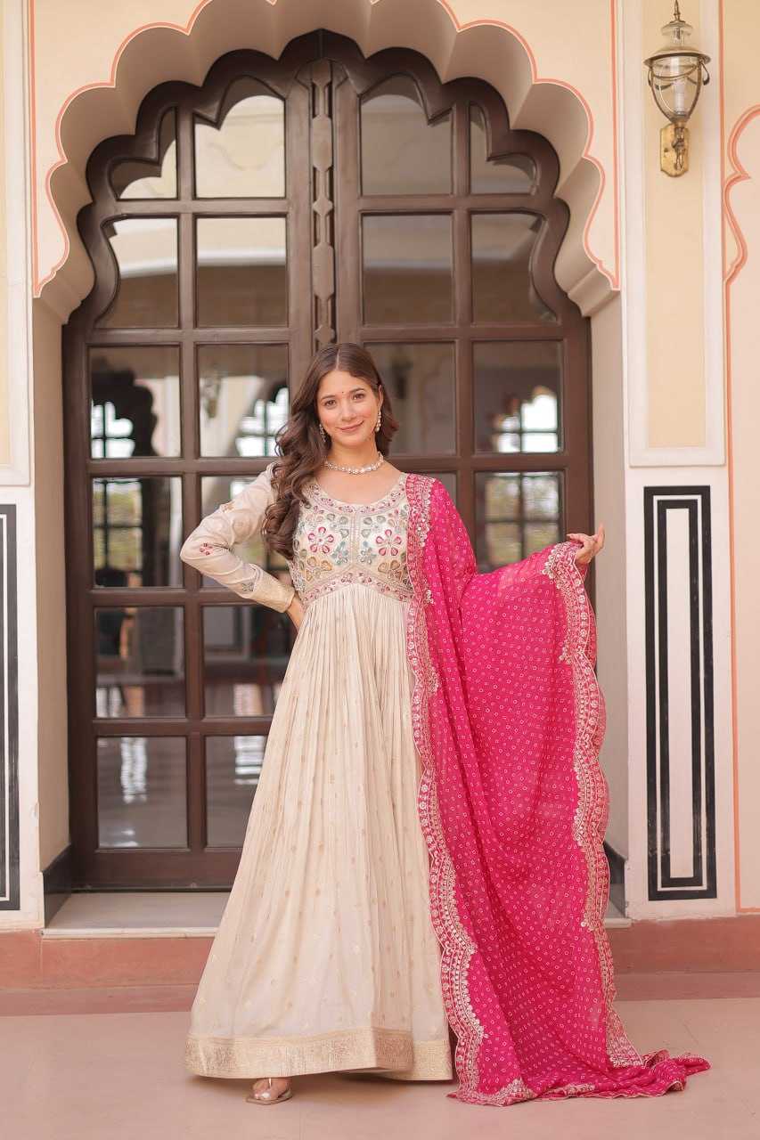 Ynf Jacquard KESH491 9249 Gowns Wedding Collections Festive Collections Wholesale Printed Gowns Embroidered Gown Gown With Dupatta Manufacturer
