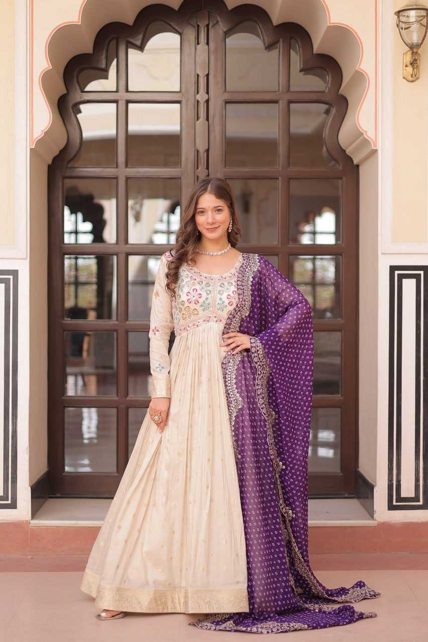 Ynf Jacquard KESH491 9249 Gowns Wedding Collections Festive Collections Wholesale Printed Gowns Embroidered Gown Gown With Dupatta Manufacturer