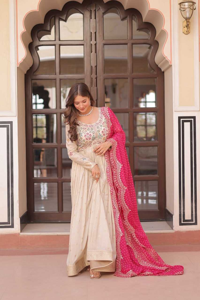 Ynf Jacquard KESH491 9249 Gowns Wedding Collections Festive Collections Wholesale Printed Gowns Embroidered Gown Gown With Dupatta Manufacturer