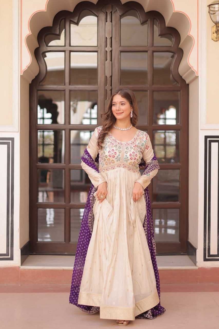 Ynf Jacquard KESH491 9249 Gowns Wedding Collections Festive Collections Wholesale Printed Gowns Embroidered Gown Gown With Dupatta Manufacturer