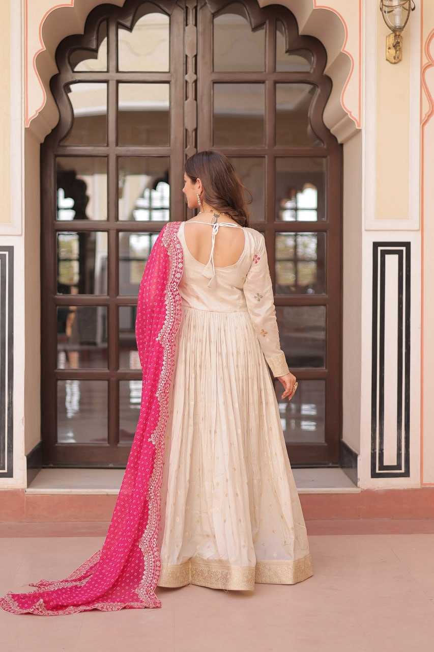 Ynf Jacquard KESH491 9249 Gowns Wedding Collections Festive Collections Wholesale Printed Gowns Embroidered Gown Gown With Dupatta Manufacturer
