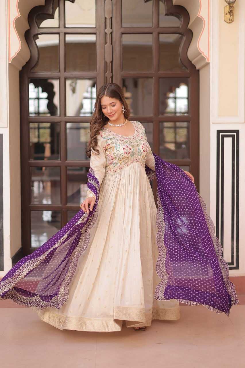 Ynf Jacquard KESH491 9249 Gowns Wedding Collections Festive Collections Wholesale Printed Gowns Embroidered Gown Gown With Dupatta Manufacturer
