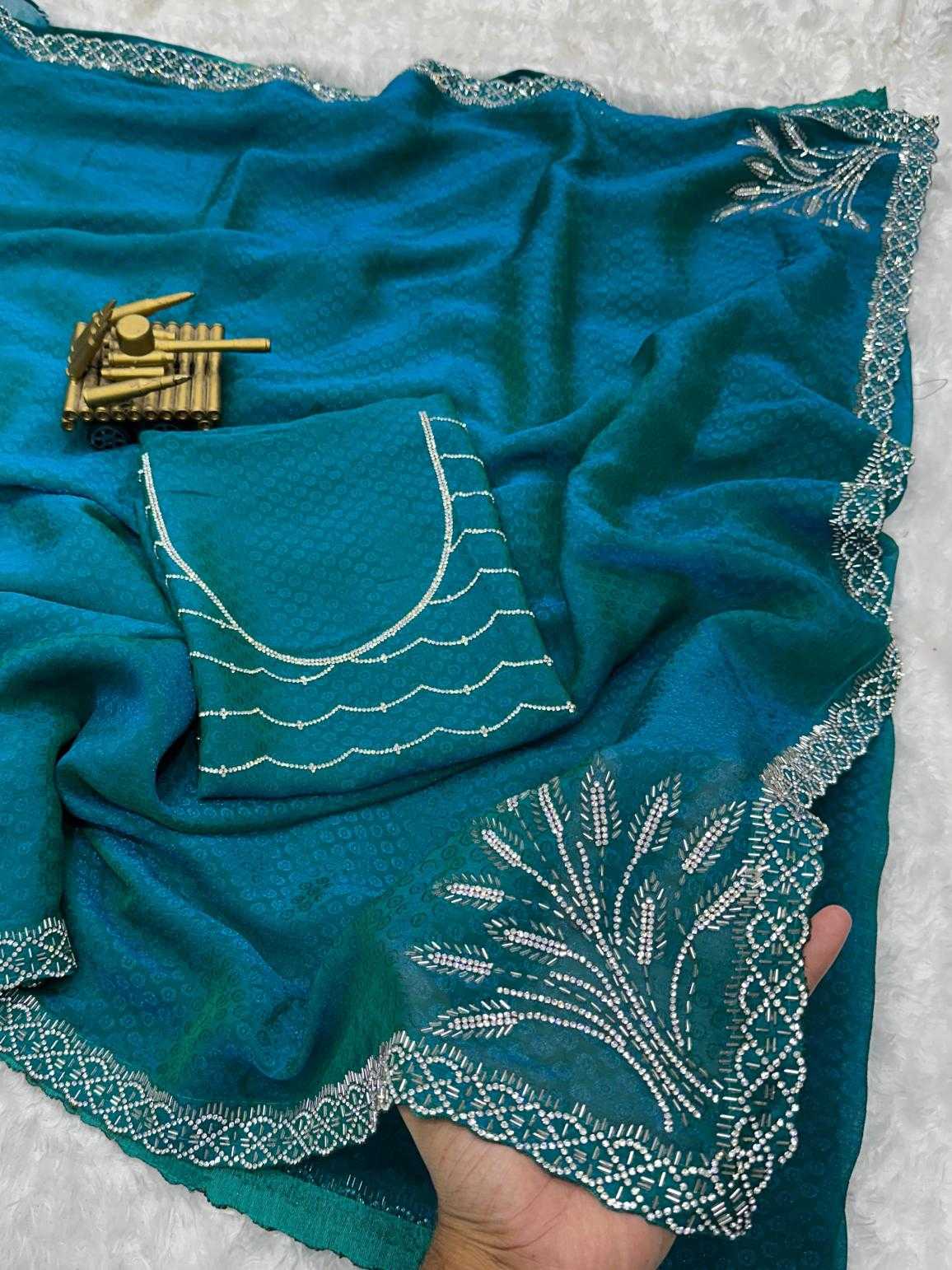 Ynf Jacquard KESH500 Taj Sarees Wholesale Designer Sarees Jacquard Saree Swarovski Sarees Manufacturer