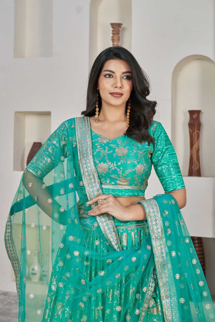 Ynf Jacquard RIN227 1016 Lehengas Wholesale Embroidered Lehenga Zari Work Lehenga Sequins Lehenga Manufacturer