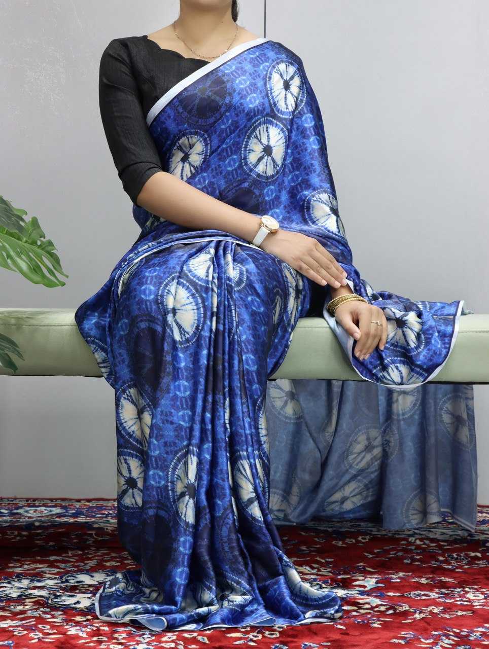 Ynf Japan Sartin RIN119 1207 Sarees Wholesale Printed Sarees Crape Satin Sarees Satin Sarees Manufacturer