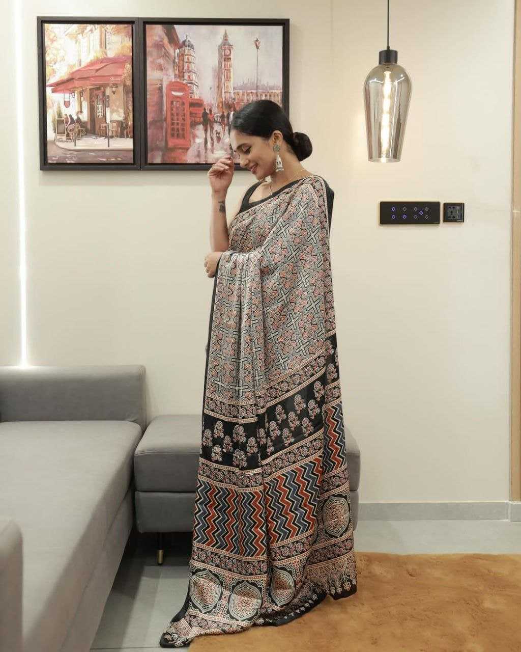 Ynf Japan Sartin RIN207 2250 Sarees Wholesale Printed Sarees Silk Sarees Office Wear Sarees Manufacturer