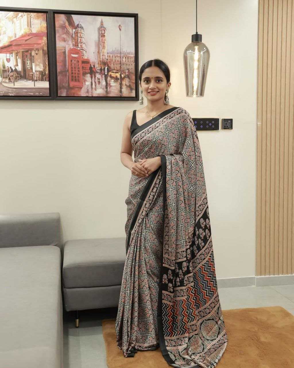 Ynf Japan Sartin RIN207 2250 Sarees Wholesale Printed Sarees Silk Sarees Office Wear Sarees Manufacturer