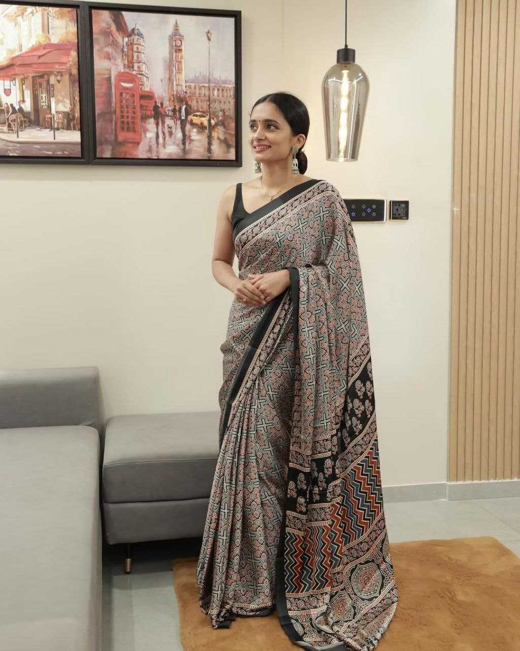 Ynf Japan Sartin RIN207 2250 Sarees Wholesale Printed Sarees Silk Sarees Office Wear Sarees Manufacturer
