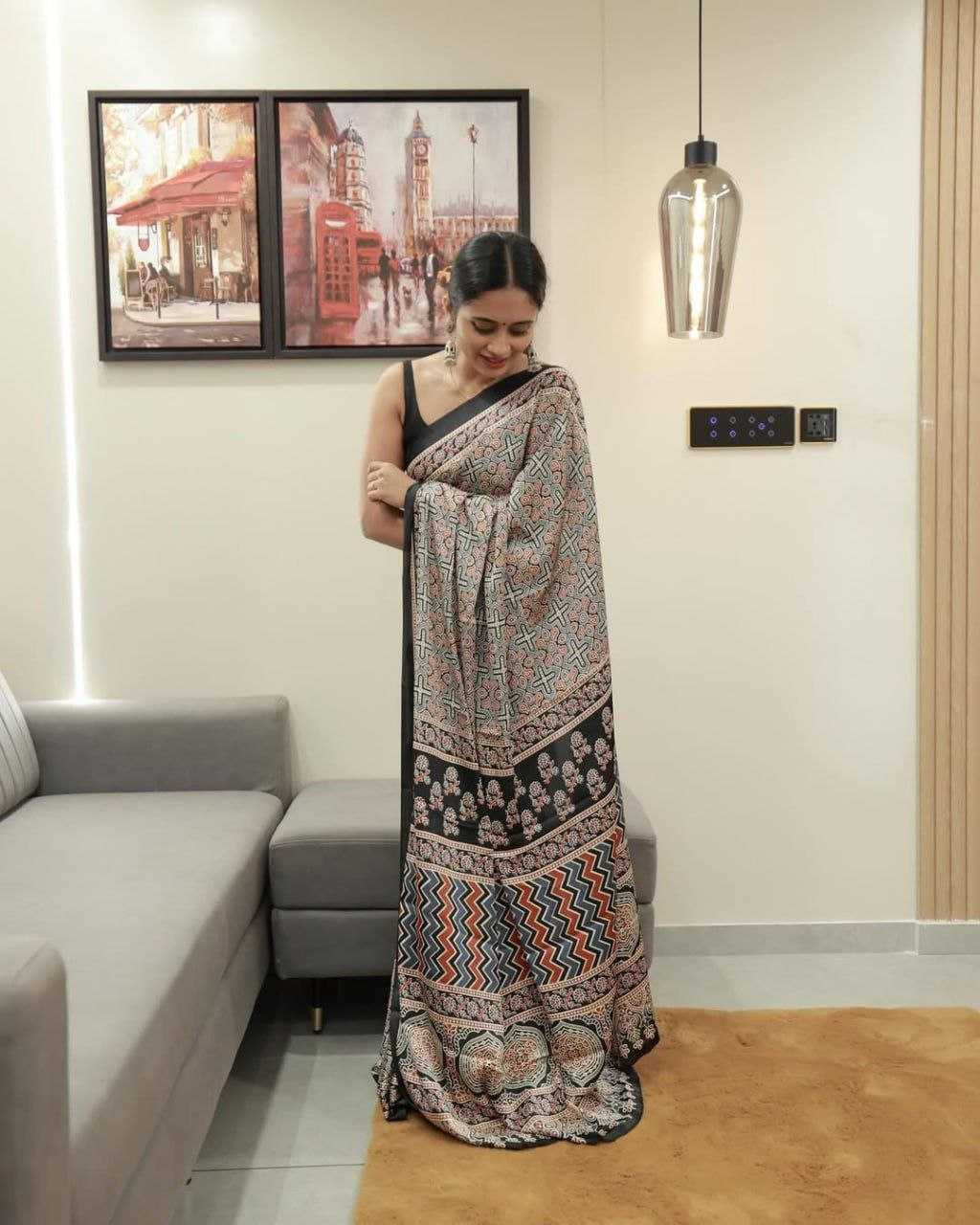 Ynf Japan Sartin RIN207 2250 Sarees Wholesale Printed Sarees Silk Sarees Office Wear Sarees Manufacturer