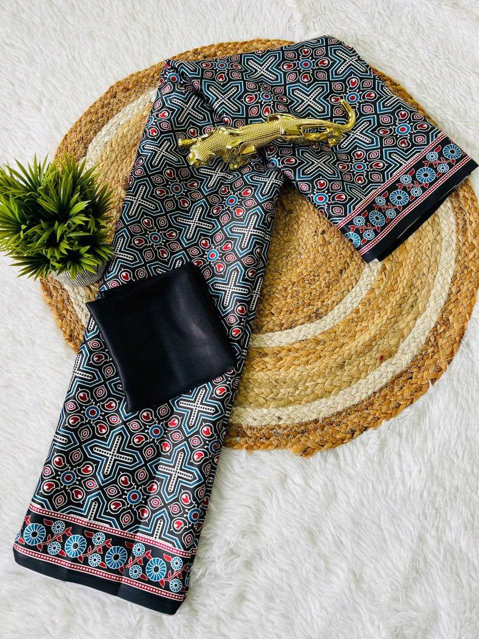 Ynf Japan Sartin RIN207 2250 Sarees Wholesale Printed Sarees Silk Sarees Office Wear Sarees Manufacturer