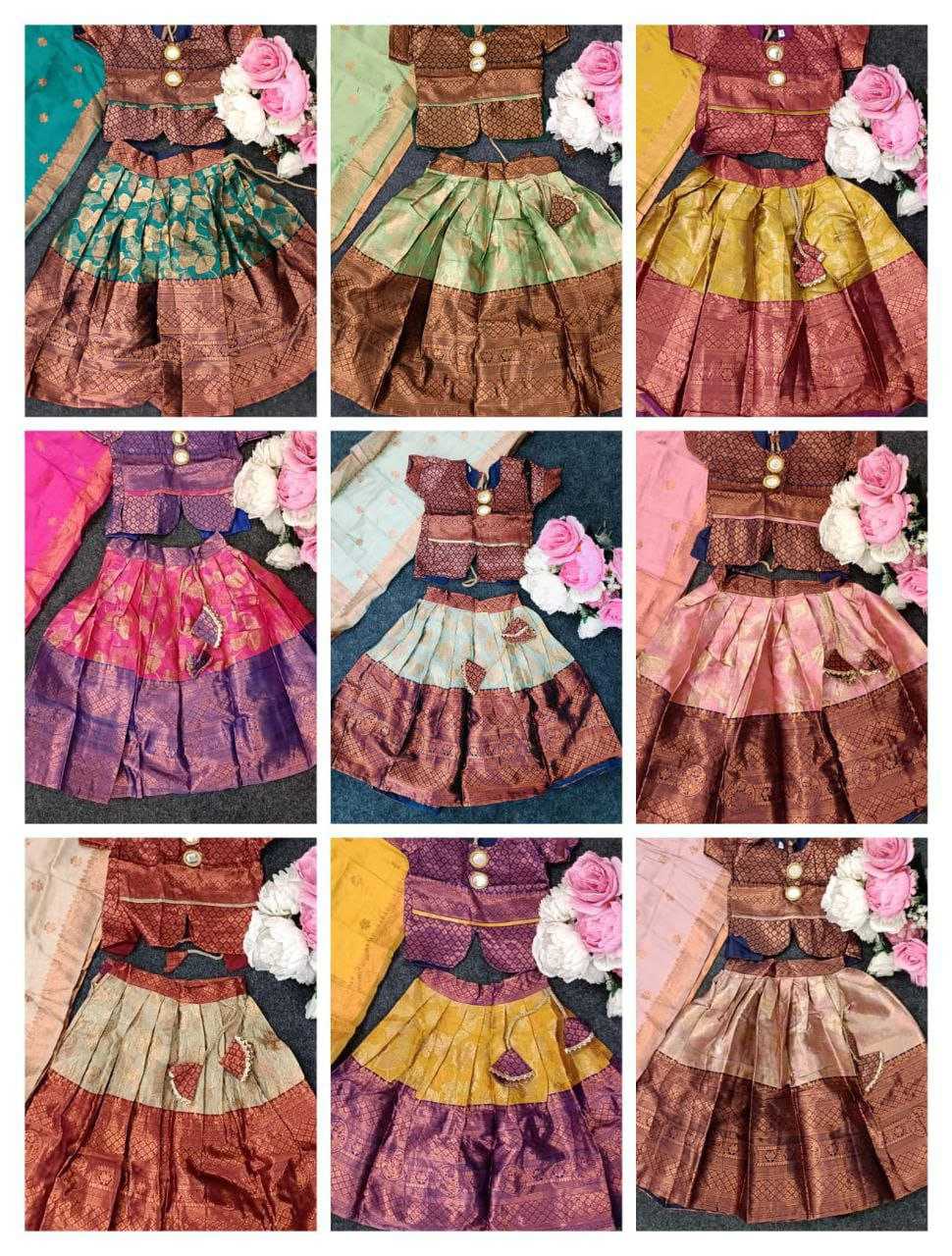 Ynf Jequard Silk RIN204 SIS Kids Wear Wholesale Kids Lehenga Choli Manufacturer