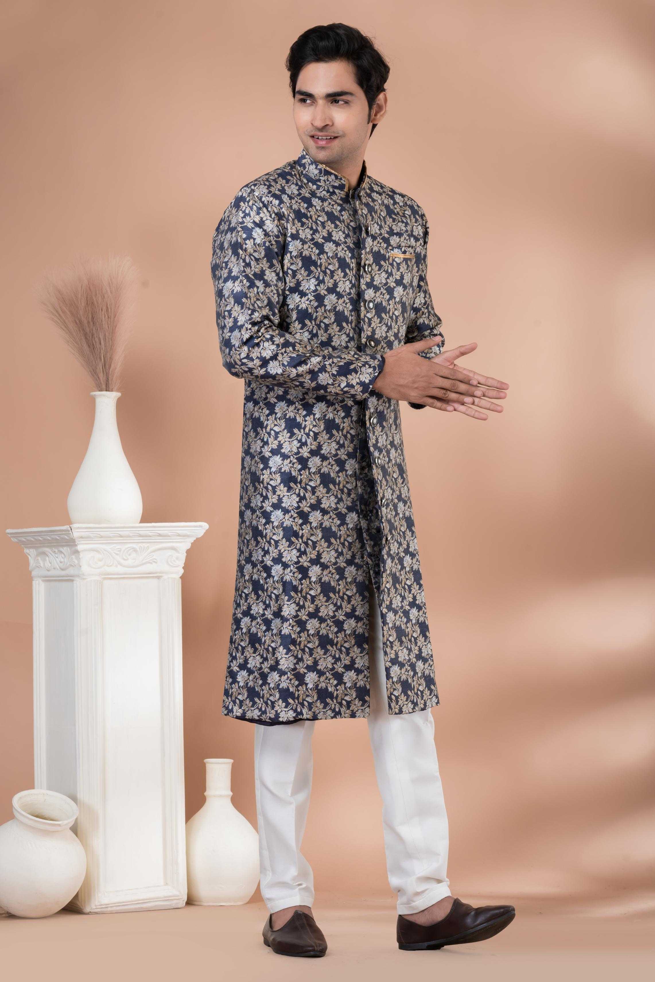 Ynf Jequard Silk RIN223 1716 Mens Wear Wholesale Kurta Set with Jacket Designer Ethnic Set Indo Western Manufacturer