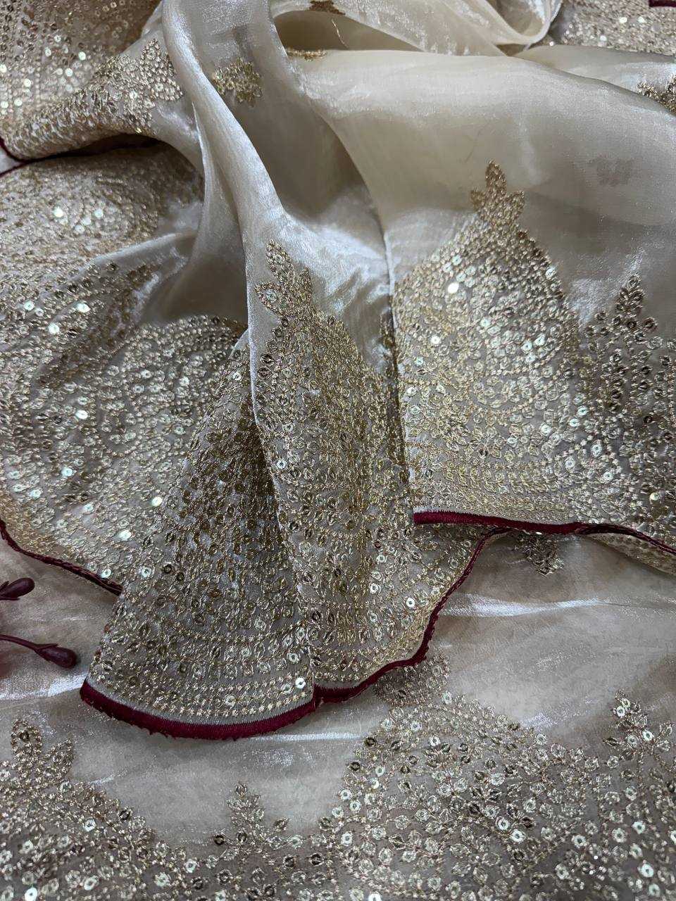 Ynf Jimmy Choo KESH151 5477 Sarees Wholesale Jimmy Choo Sarees Embroidered Sarees Cutwork Saree Manufacturer
