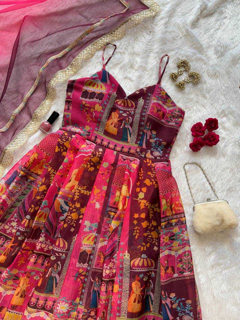 Ynf Jimmy Choo KESH154 300 Gowns Wholesale Printed Gowns Anarkali Gown Long Gowns Manufacturer