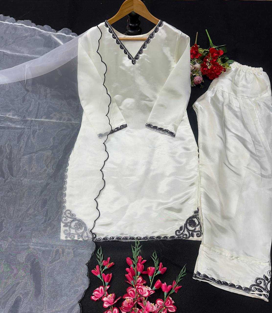 Ynf Jimmy Choo KESH523 074 Suits & Dresses Wholesale Palazzo Suit Party wear suits White Salwar Suit Manufacturer