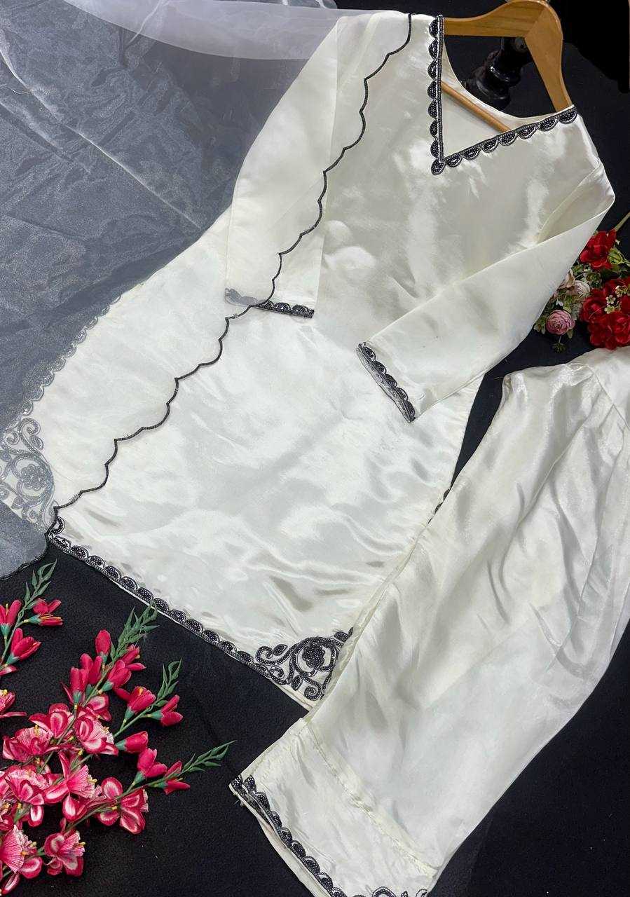 Ynf Jimmy Choo KESH523 074 Suits & Dresses Wholesale Palazzo Suit Party wear suits White Salwar Suit Manufacturer