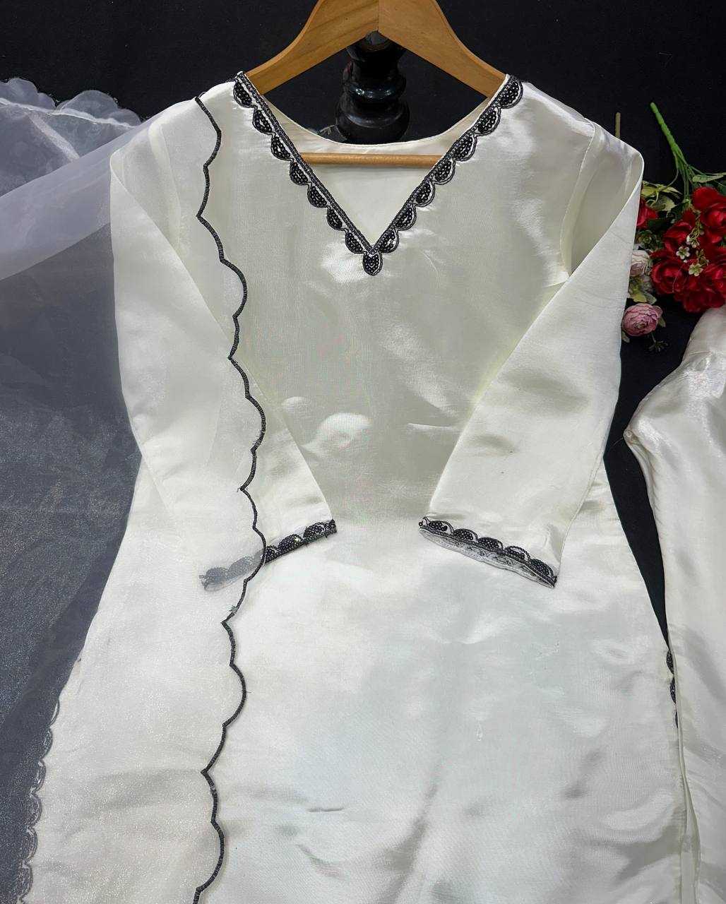 Ynf Jimmy Choo KESH523 074 Suits & Dresses Wholesale Palazzo Suit Party wear suits White Salwar Suit Manufacturer