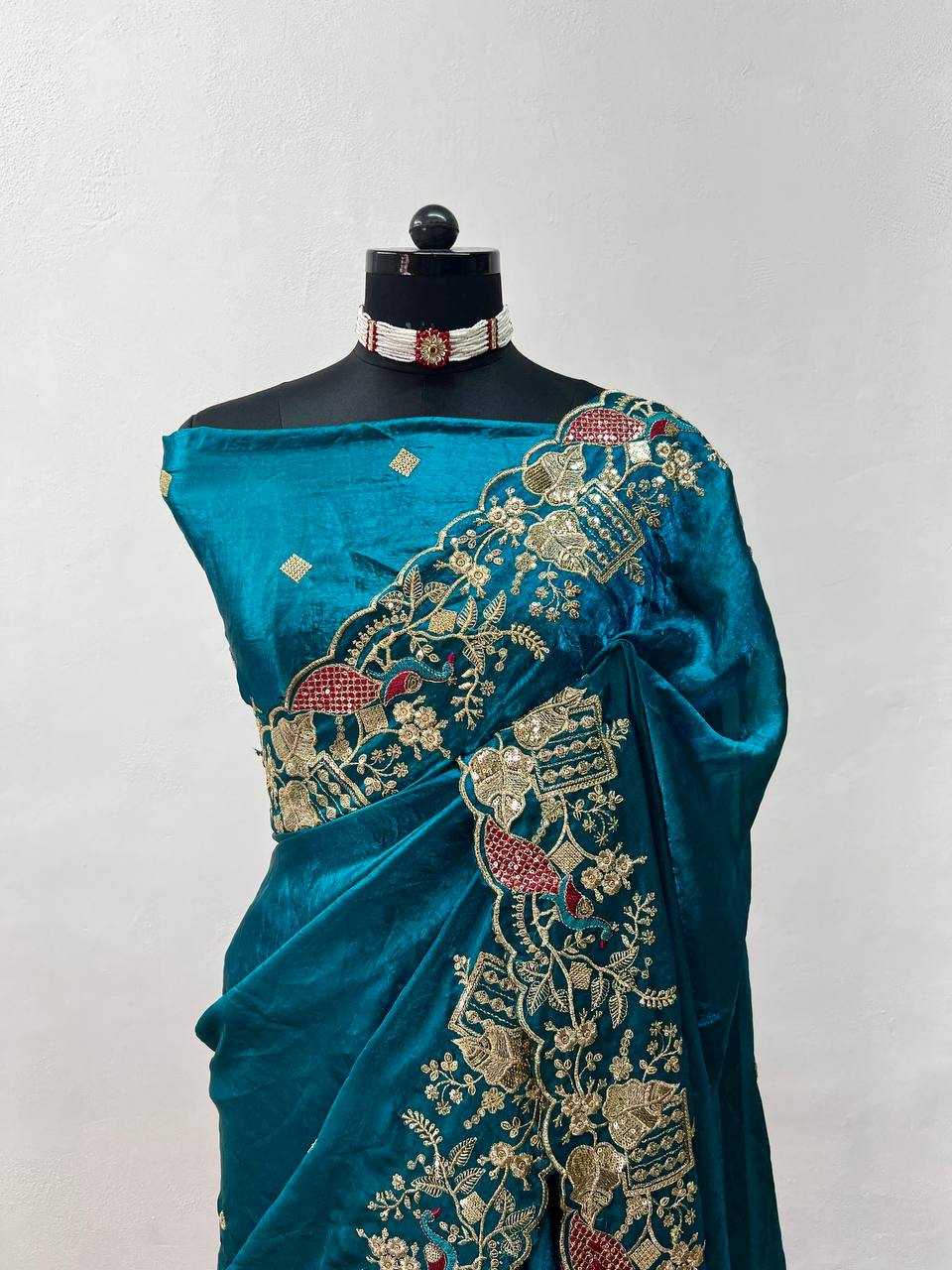 Ynf Jimmy Choo KESH543 111 Sarees Wholesale Jimmy Choo Sarees Embroidered Sarees Manufacturer