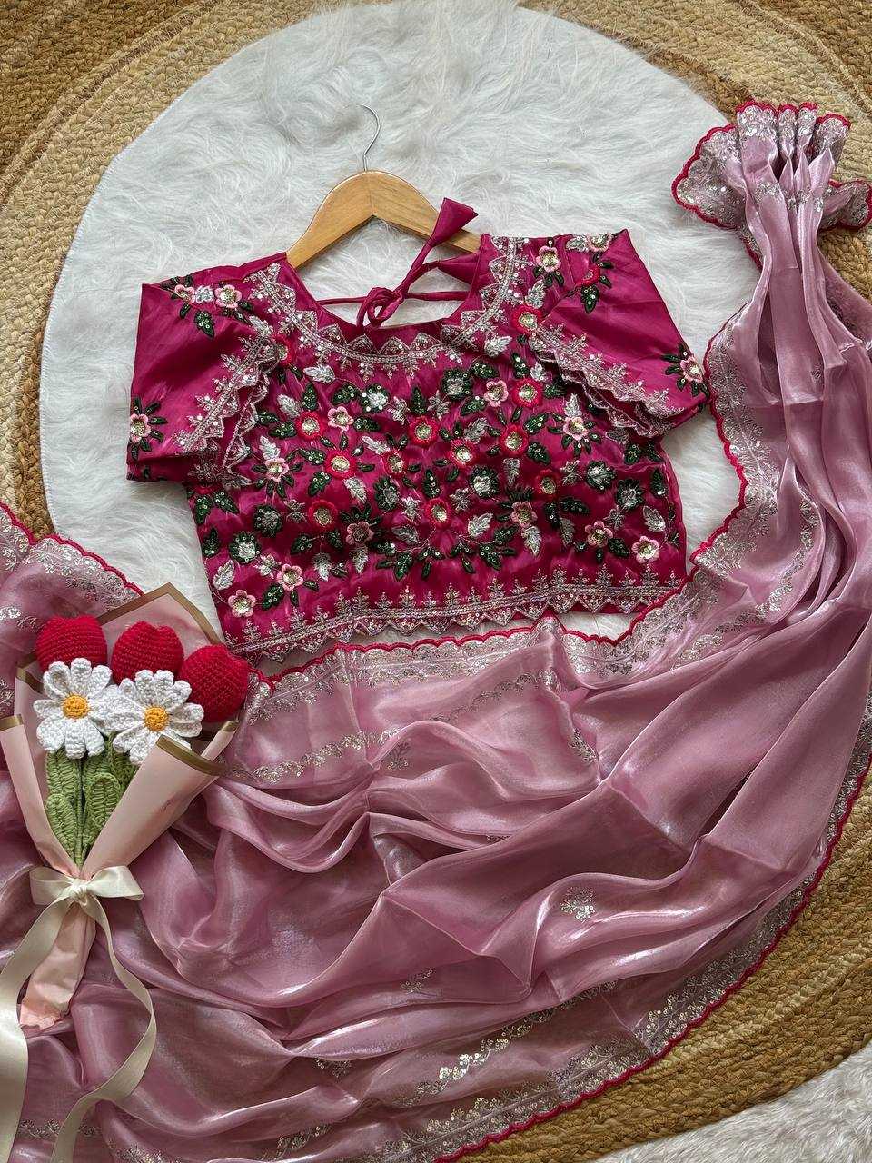 Ynf Jimmy Choo RIN105 LAVANYA Sarees Wedding Collections Festive Collections Wholesale Jimmy Choo Sarees Embroidered Sarees Zari Border Sarees Manufacturer