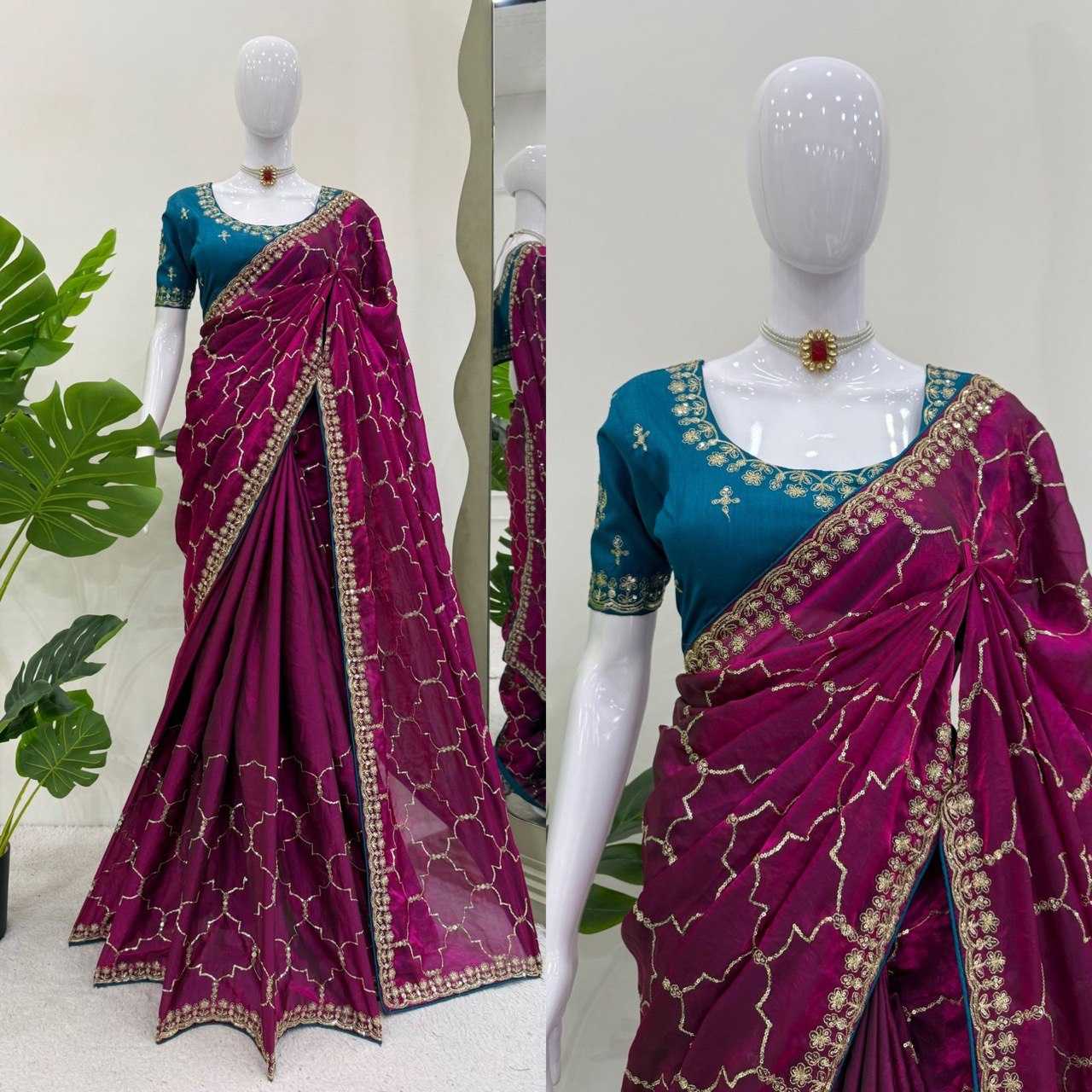 Ynf Jimmy Choo RIN133 598 Sarees Wholesale Jimmy Choo Sarees Party Wear Sarees Sequin Sarees Manufacturer