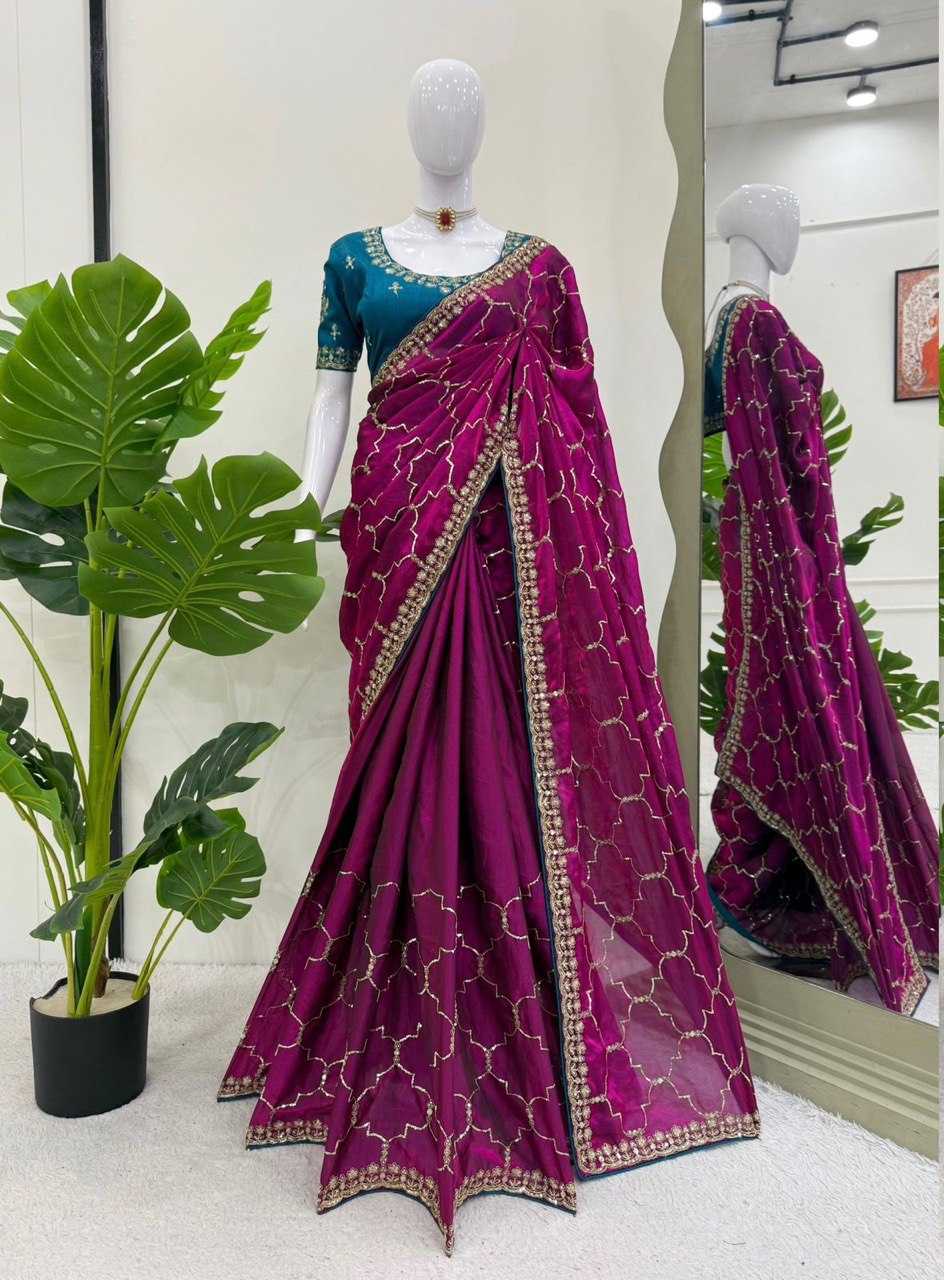 Ynf Jimmy Choo RIN133 598 Sarees Wholesale Jimmy Choo Sarees Party Wear Sarees Sequin Sarees Manufacturer