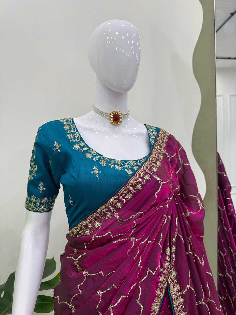 Ynf Jimmy Choo RIN133 598 Sarees Wholesale Jimmy Choo Sarees Party Wear Sarees Sequin Sarees Manufacturer