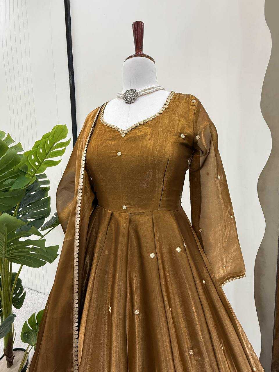 Ynf Jimmy Choo RIN162 5897 Gowns Wholesale Fancy Gowns Anarkali Gown Silk Gowns Manufacturer