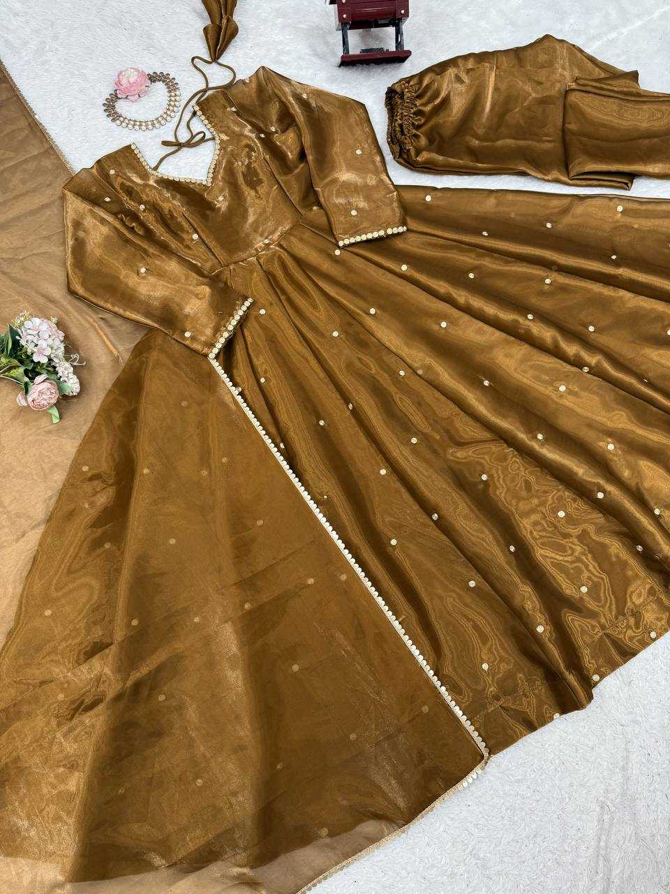 Ynf Jimmy Choo RIN162 5897 Gowns Wholesale Fancy Gowns Anarkali Gown Silk Gowns Manufacturer