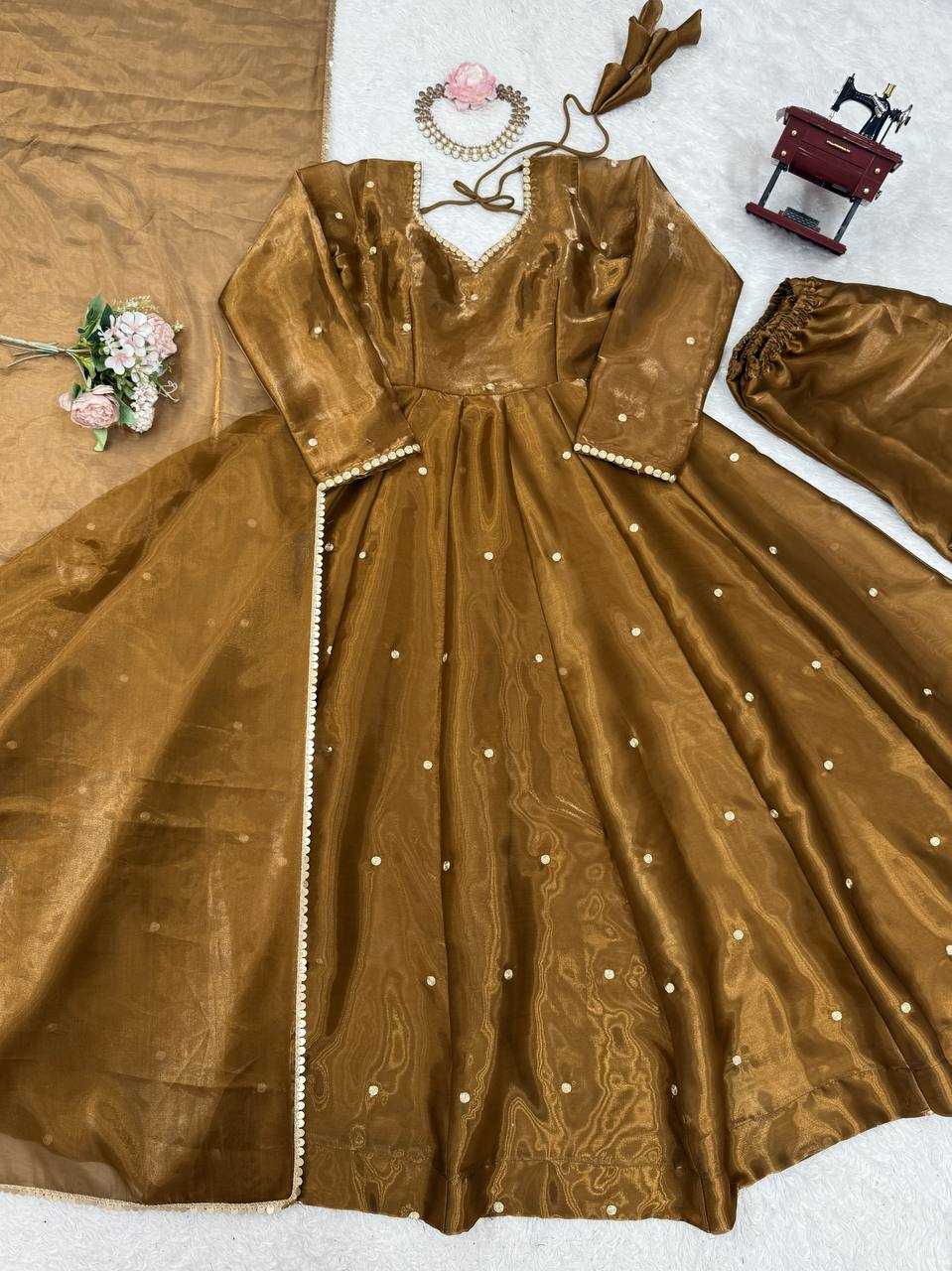 Ynf Jimmy Choo RIN162 5897 Gowns Wholesale Fancy Gowns Anarkali Gown Silk Gowns Manufacturer