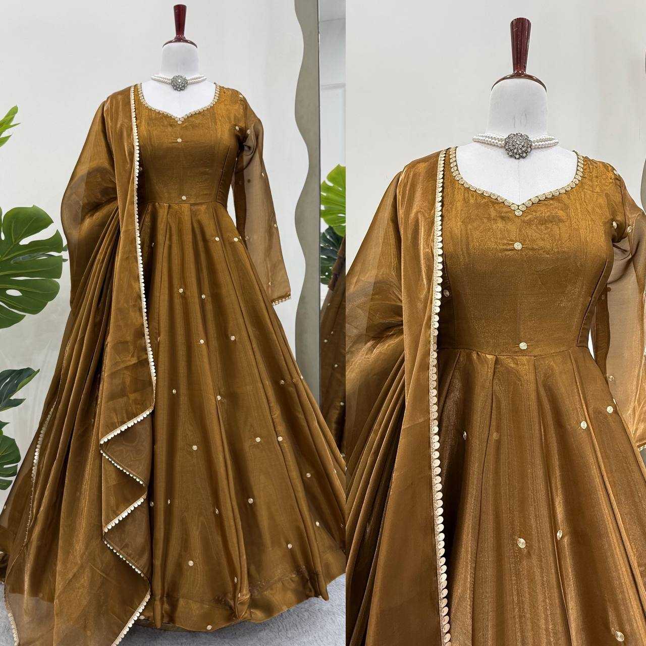 Ynf Jimmy Choo RIN162 5897 Gowns Wholesale Fancy Gowns Anarkali Gown Silk Gowns Manufacturer