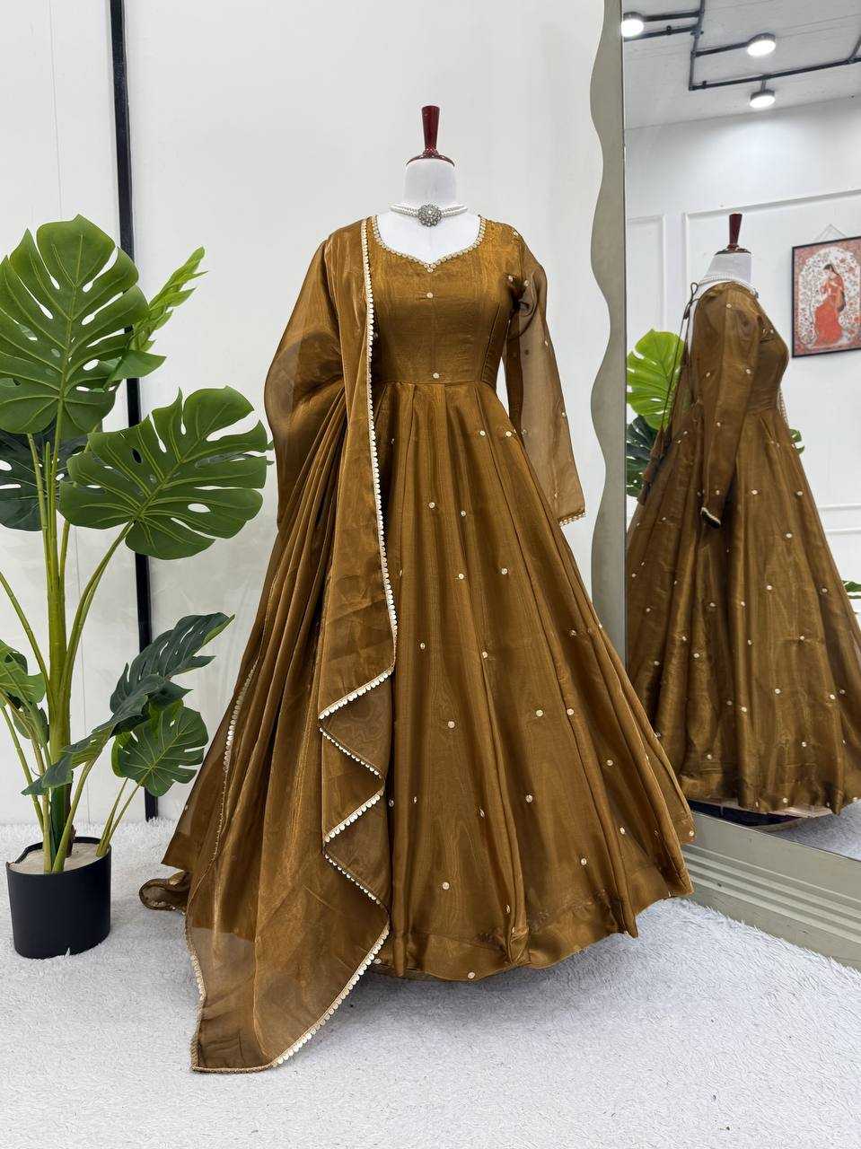 Ynf Jimmy Choo RIN162 5897 Gowns Wholesale Fancy Gowns Anarkali Gown Silk Gowns Manufacturer