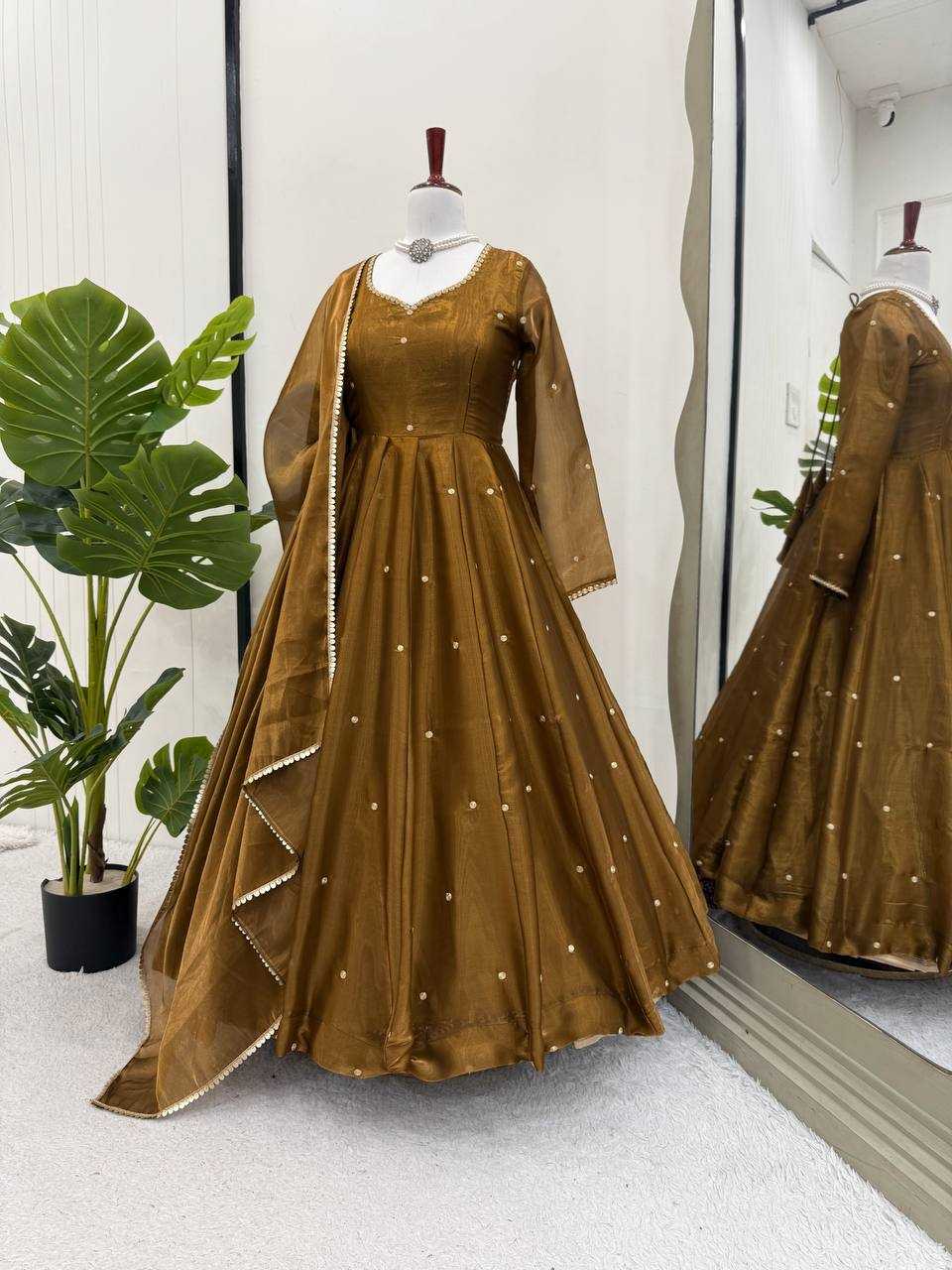 Ynf Jimmy Choo RIN162 5897 Gowns Wholesale Fancy Gowns Anarkali Gown Silk Gowns Manufacturer