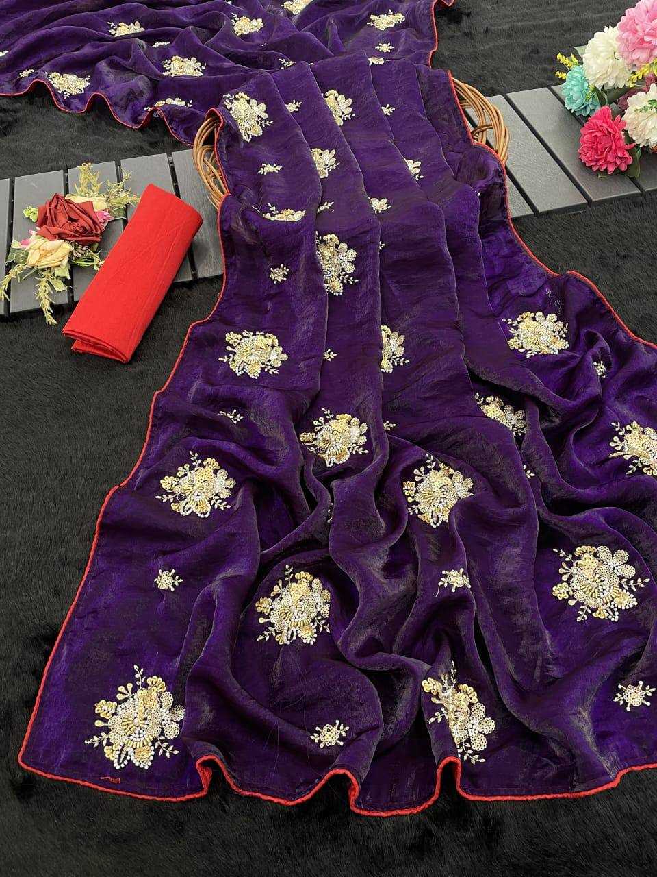 Ynf Jimmy Choo RIN187 761 Sarees Wholesale Jimmy Choo Sarees Sequin Sarees Manufacturer
