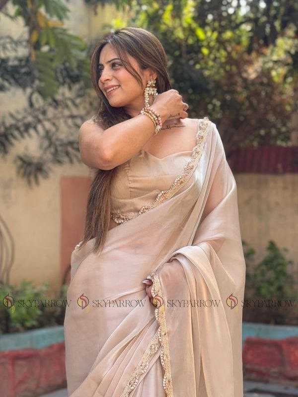 Ynf Jimmy Choo RIN216 sparrow Sarees Wedding Collections Festive Collections Wholesale Jimmy Choo Sarees Lace Border Sarees Sarees With Blouse Manufacturer