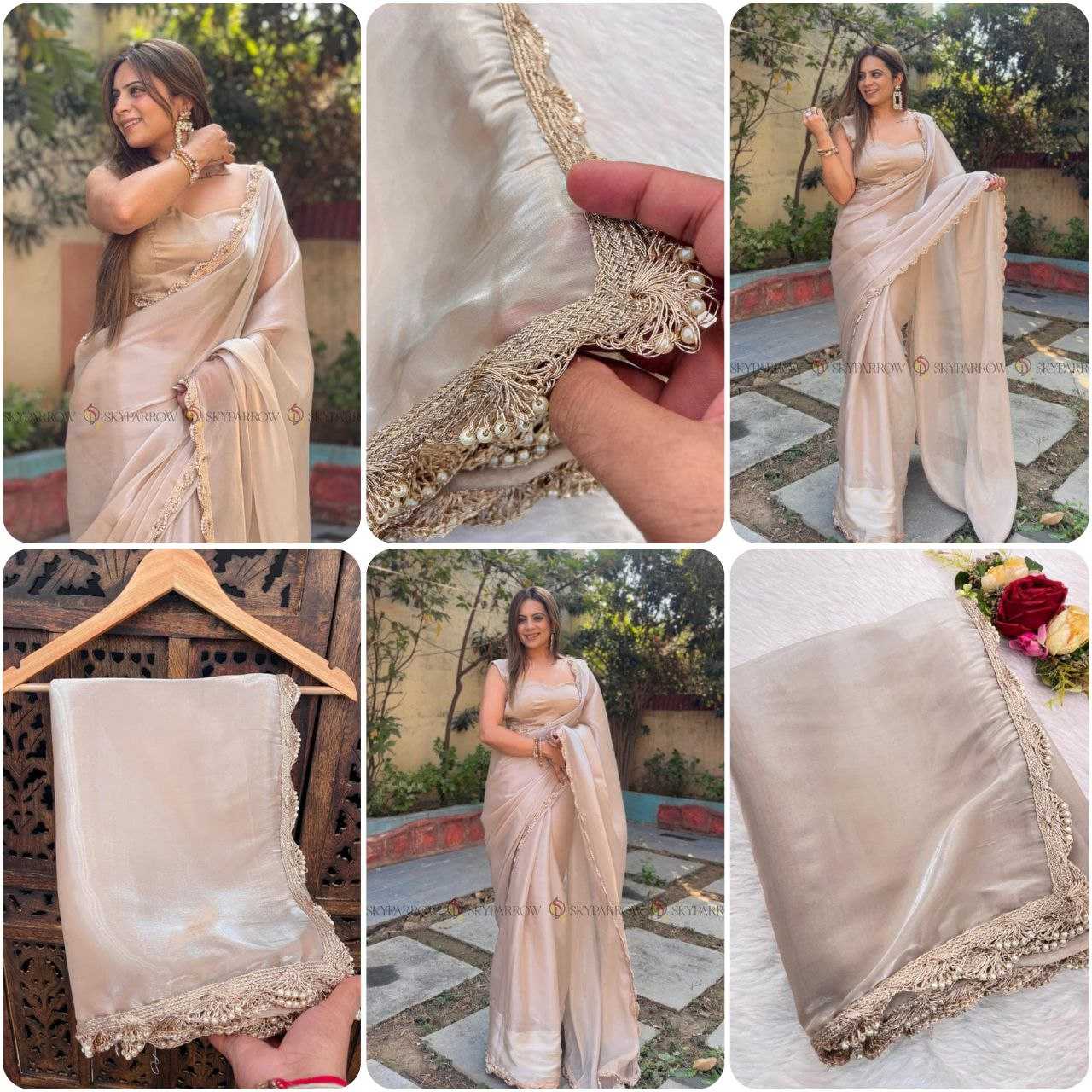 Ynf Jimmy Choo RIN216 sparrow Sarees Wedding Collections Festive Collections Wholesale Jimmy Choo Sarees Lace Border Sarees Sarees With Blouse Manufacturer