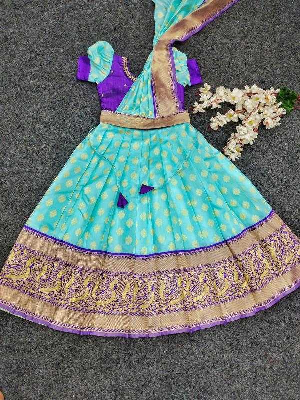 Ynf Kanjivaram Silk KESH493 maggam Kids Wear Wholesale Kids Gown Kids Ethnic Gowns Manufacturer