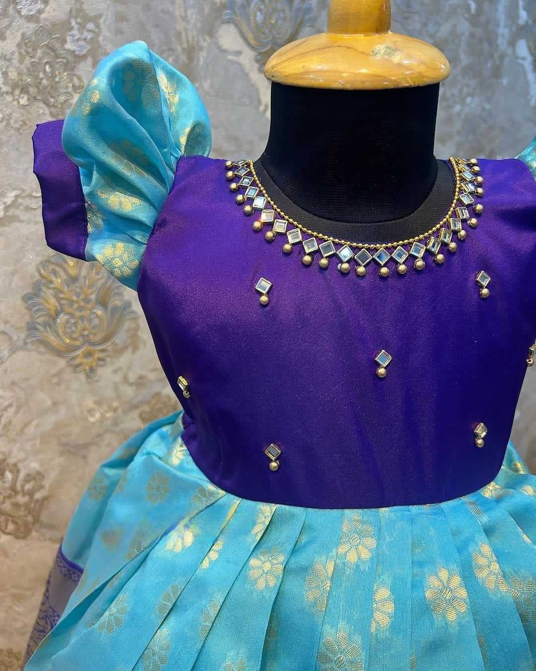 Ynf Kanjivaram Silk KESH493 maggam Kids Wear Wholesale Kids Gown Kids Ethnic Gowns Manufacturer