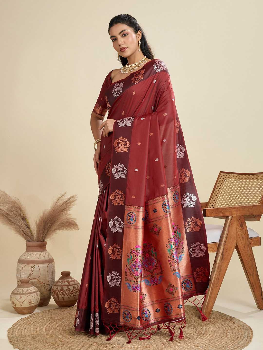 Ynf Kanjivaram Silk KESH505 BANARASI PAITHANI 6 Sarees Wholesale Designer Sarees Party Wear Sarees Fancy Sarees Manufacturer