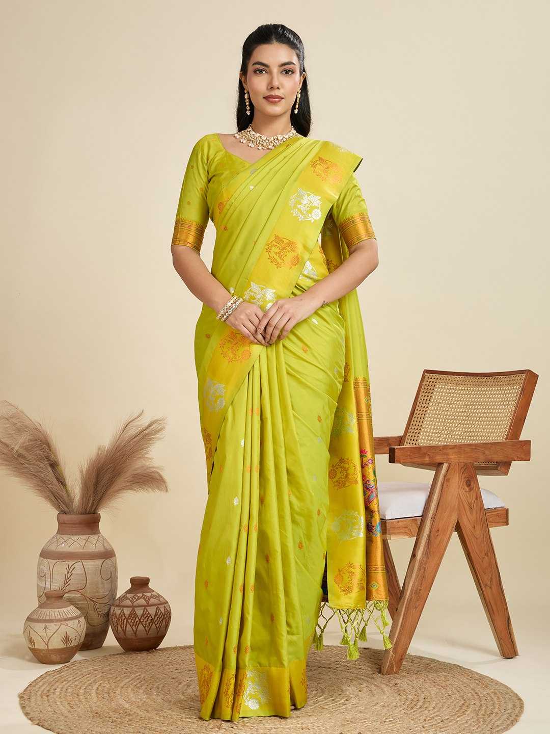 Ynf Kanjivaram Silk KESH505 BANARASI PAITHANI 6 Sarees Wholesale Designer Sarees Party Wear Sarees Fancy Sarees Manufacturer