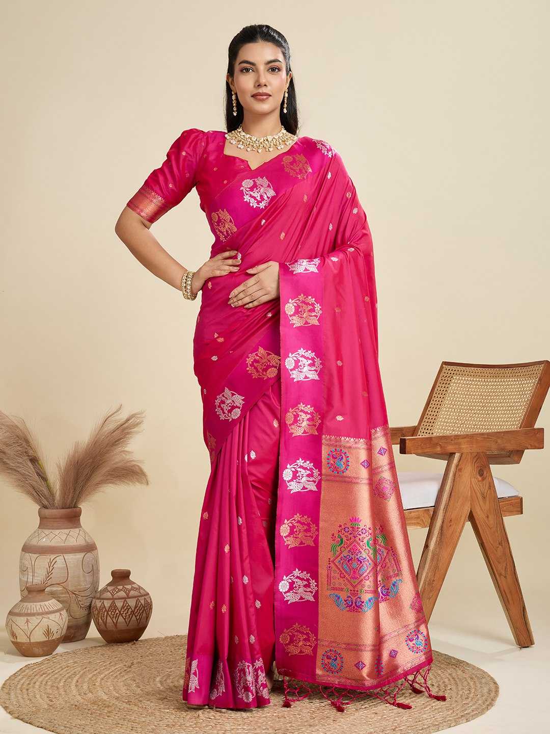 Ynf Kanjivaram Silk KESH505 BANARASI PAITHANI 6 Sarees Wholesale Designer Sarees Party Wear Sarees Fancy Sarees Manufacturer