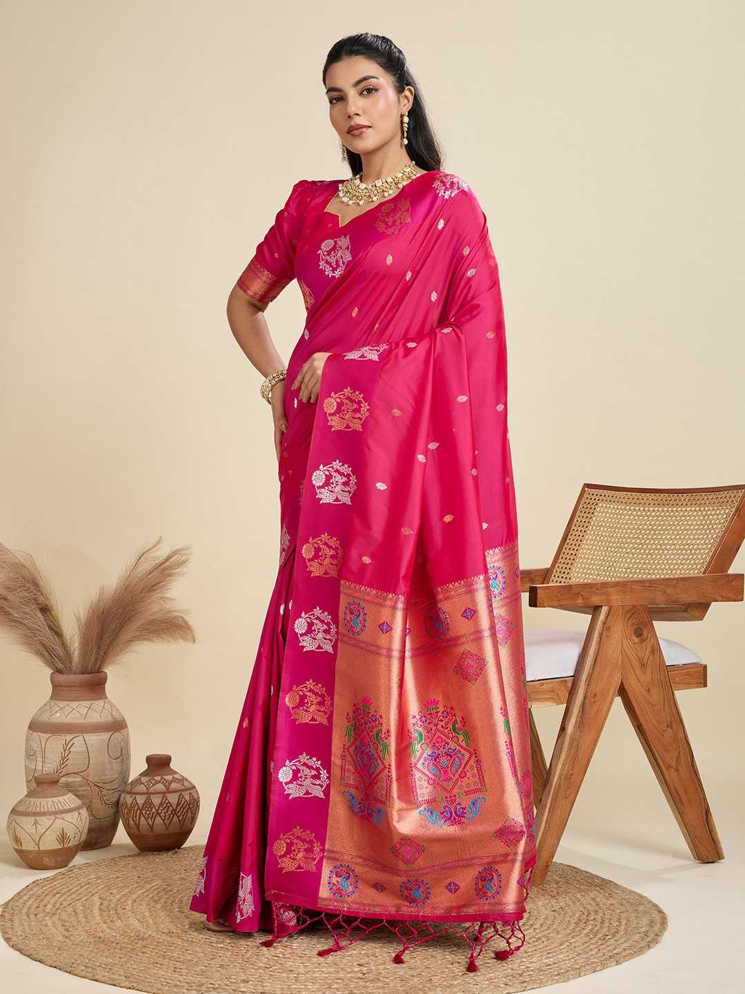 Ynf Kanjivaram Silk KESH505 BANARASI PAITHANI 6 Sarees Wholesale Designer Sarees Party Wear Sarees Fancy Sarees Manufacturer