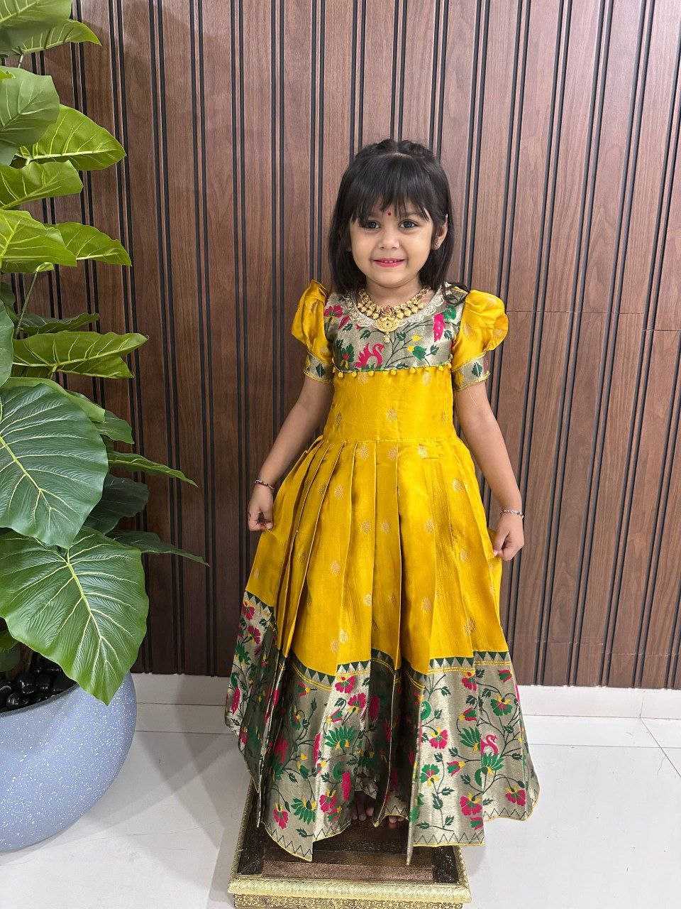 Ynf Kanjivaram Silk RIN161 RAKHI Kids Wear Wholesale Kids Gown Kids Traditional Outfits Kids Silk Dress Manufacturer
