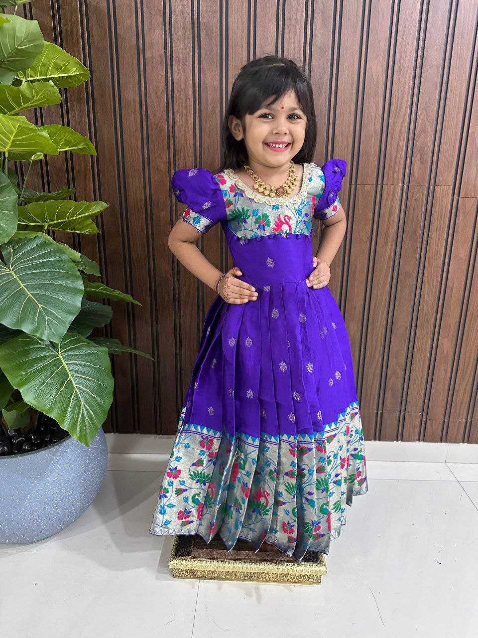 Ynf Kanjivaram Silk RIN161 RAKHI Kids Wear Wholesale Kids Gown Kids Traditional Outfits Kids Silk Dress Manufacturer