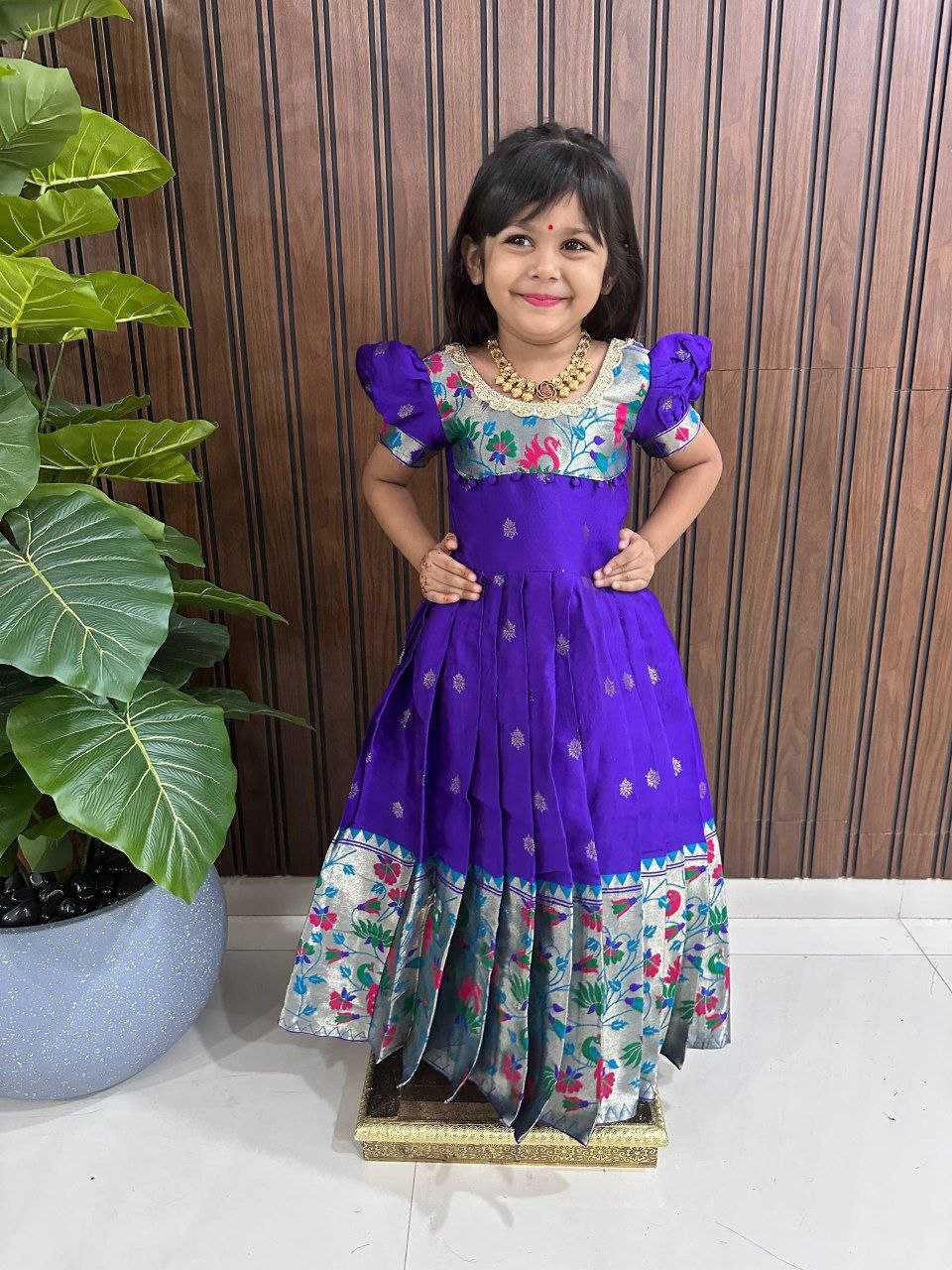 Ynf Kanjivaram Silk RIN161 RAKHI Kids Wear Wholesale Kids Gown Kids Traditional Outfits Kids Silk Dress Manufacturer